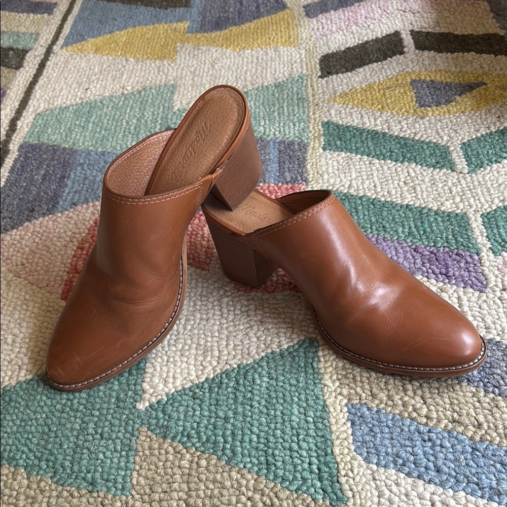 Madewell Leather Mules - Cognac